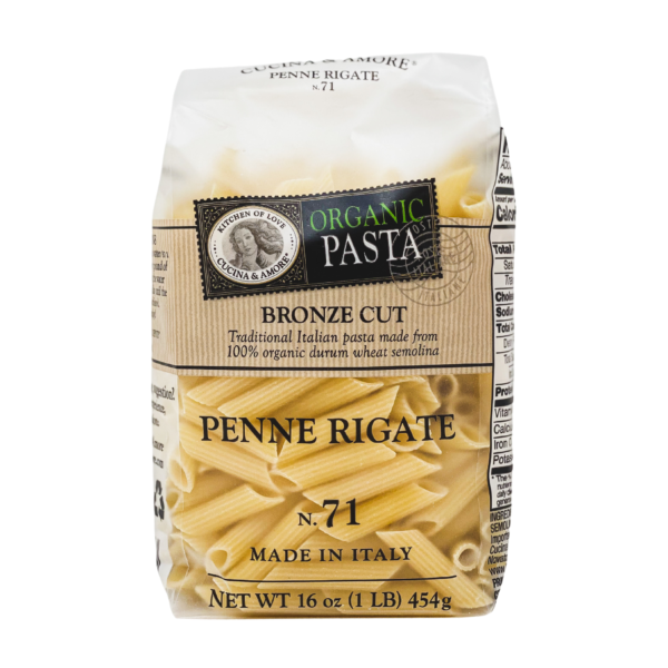 Organic Bronze-Cut Penne Rigate Pasta